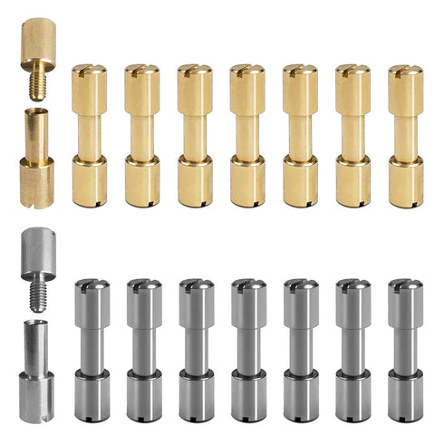 16 Sets Brass Bracket Bolt Fasteners and Stainless Steel Bracket Bolt Fasteners Tool Knife Handle Pins Knife Making Supplies Tactical Lock Rivets ...