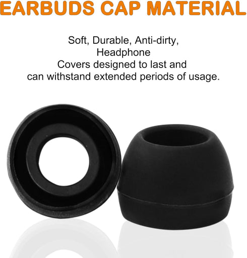 uxcell 50 Pcs Soft Silicone Replacement Earbud Tips, Portable 10 x 8mm Ear Tips for Earphone Headsets Accessories, Earbuds Covers with 5mm Inner H...