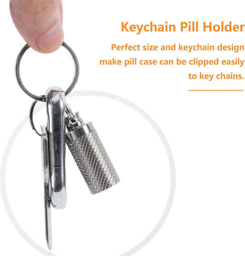 Titanium Keychain Pill Holder Container,Waterproof Portable Pill Box Case for Purse or Pocket, Pill Fob Medicine Organizer for Outdoor Travel Camp...