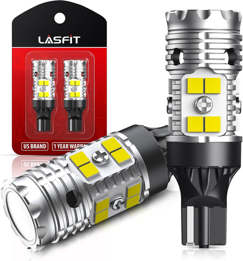 LASFIT 921 LED Bulb Reverse Lights, 912 T15 Back Up Light CANBUS Error Free W16W 906 Reversing Bulb 904 916 6000K Xenon White New Upgrade Design, ...
