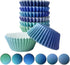 qiqee 300PCS Standard Gradient Cupcake Liners Cupcake Cups 6 Designs Blue Gradient Cupcake Papers Baking Cups Cupcake Wrappers (Medium Size)...