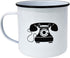 Modern Retro Enamel Mug Camping Mug in Vintage Enamelware Designs – Fun Metal Coffee Mug and Durable Camping Cup - Tin Mugs for Coffee (or Whiskey...