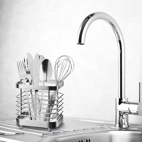 Utensil Holder, Stainless Steel Utensil Drying Rack with Detachable Base, Dish Drainer for Kitchen Counter, Silverware Cutlery Flatware Holder For...