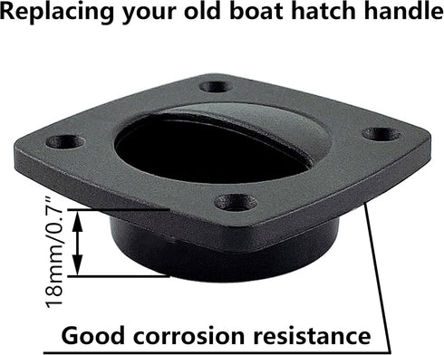 Black Nylon Flush Pull Recessed Sliding Door Handle Square Hatch Pull Handle,Yacht, Motorboat and Boat Cabin Accessories(2 Pcs)...