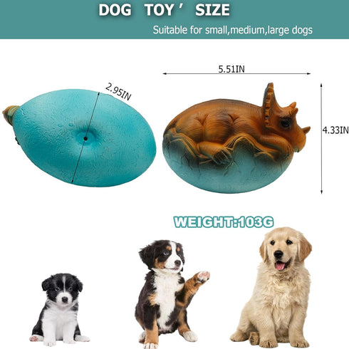 Dog Chew Toy, Carrot Dog Squeaky Toys for Aggressive Chewers & Latex Dinosaur Dog Toys, Natural Rubber Milk-Flavored Dog Teeth-Cleaning Toy for Pu...