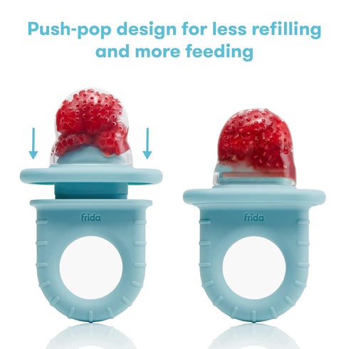 Frida Baby Push Pop Feeder, Baby Fruit Feeder, Baby Fruit Food Feeder to Safely Introduce New Foods, Fresh + Frozen Food Silicone Feeder for Babie...