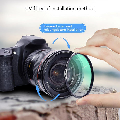 82mm MC UV Camera Filter, 16 Multi-Layer Coated HD/Waterproof/Scratch Resistant UV Filter with,Ultra-Slim UV Filter for 82mm Camera Lens (82mm UV ...