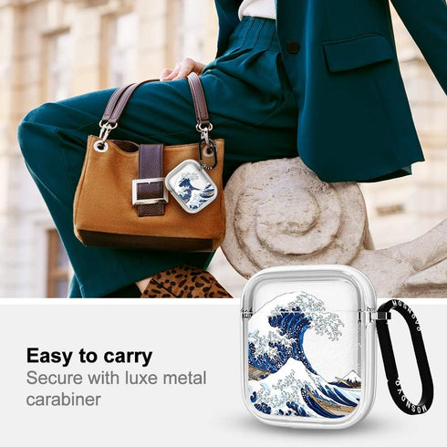 MOSNOVO Case for Airpods 1 & Airpods 2, Protective Clear Case with Shockproof Dual Layer Hard Luxe Metal Ring Designed for AirPods 1&2 Generation ...