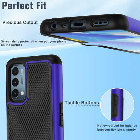JXVM for OnePlus Nord N200 5G Case: Dual Layer Protective Heavy Duty Cell Phone Cover Shockproof Rugged with Non Slip Textured Back - Military Pro...