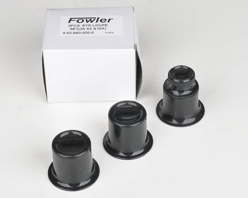 Fowler 52-660-020-0, 3-Piece Loupe Set with 2X, 5X, and 10x Magnification...
