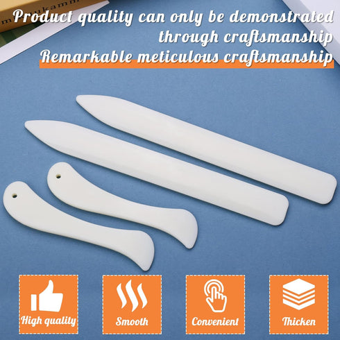 WONVOC 6 pcs Bone Folders, Crease Makers, Scoring Tool, Plastic Bone Folder Paper Creaser, Folding Bookbinding Tool, Origami Tools for Making Pape...
