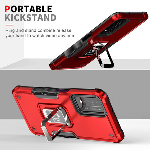 Case for T-Mobile REVVL V+ 5G Case with Screen Protector Kickstand Holder Built-in Magnetic Car Mount Shockproof Camera Protective Case for T-Mobi...