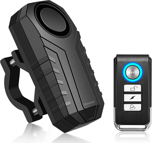 WSDCAM Anti-Theft Bike Alarm with Mount, 113dB Burglar Vibration Motorcycle Bicycle Alarm Security System Waterproof Cycle Bike Alarm with Remote...