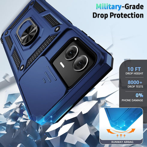 Weycolor for Moto G Power 5G 2024 Case with Camera Lens Cover HD Screen Protector, 10 FT Military Grade Drop Protection, Magnetic Ring Holder Kick...
