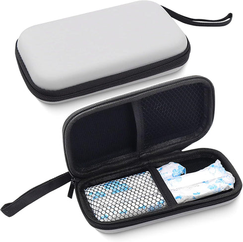 Tuciyke Tampon Storage Bag,2 Pack Gray Tampon Holder Bag with Zipper 6.3 * 3.3 * 1.2 inches Small Pouch for Feminine Products Portable Period Bags...