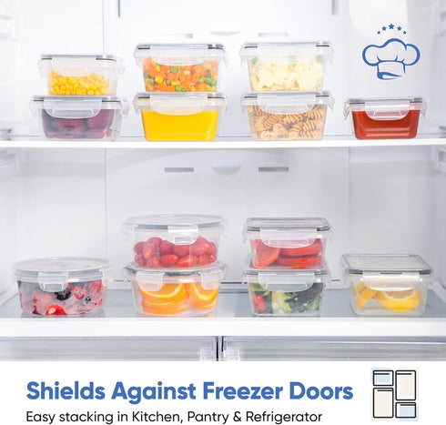 Chef's Path 32 Piece Airtight Food Storage Containers with Easy Snap Lids, 16 Containers and Lids, Stackable Kitchen and Pantry Canisters for Meal...