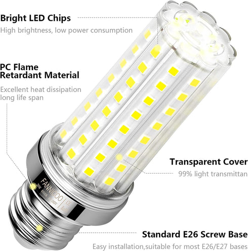 LED Corn Light Bulb 150W Equivalent 2000 Lumen 6500K Cool Daylight White 20W E26/E27 Base Non-dimmable Ceiling Fan Corn Lighting for Home Garage W...
