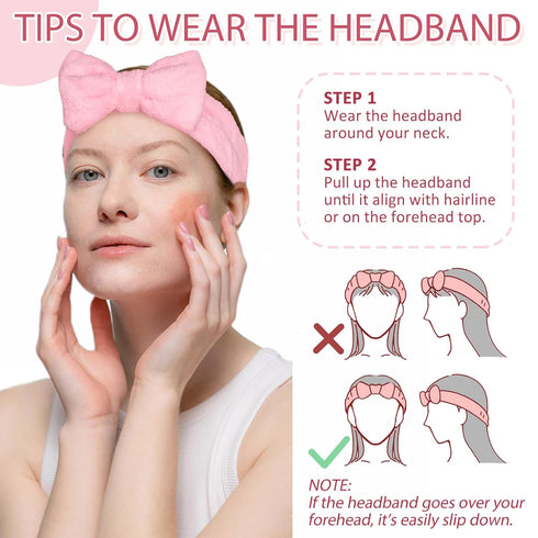 Fmeida Spa Headband and Wristband Set,Light Blue, 3 Pack,Spa Night Essentials...