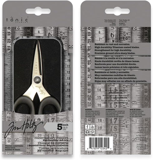 Tim Holtz Small Scissors - 5 Inch Scissors All Purpose for Cutting Fabric, Crafting, and Sewing - Heavy Duty Mini Scissors with Titanium Micro Poi...