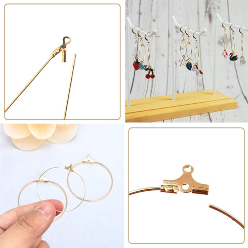 DRWATE Earring Making Kit with 740 PCS Beading Hoop Earring Finding Component Accessories Hooks Jump Rings Loop Earring Backs Beads and Charms for...
