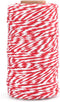 jijAcraft Red and White Twine String, 328 Feet Christmas Bakers Twine String, 2MM Heavy Duty Packing String for DIY Crafts, Christmas Decoration, ...