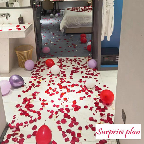 CODE FLORIST 2200 PCS Dark-Red Silk Rose Petals for Romantic Night,Wedding,Proposal Anniversary Flower Decorations...