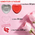 Heart Shaped Cake Pans for Baking with Red Petals, BLVRYVIO 50 Sets Aluminum Cupcake Cups with Lids, 100 ml/ 3.5 Ounces Red Disposable Mini Foil P...