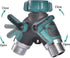 2 Way Hose Splitter Y Connector with Comfortable Rubber Grip and 360 °Rotatable Top Quick Connect Garden Hose Tee Equipment Valve Shut Off (Dark G...