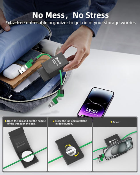 4 in 1 USB C to C Fast Charging Cable,Silicone USB C to Lightning Cable 100W Dual Type C Cable Combo Lightning/Type C/USB A Ports for iPhone 15/15...