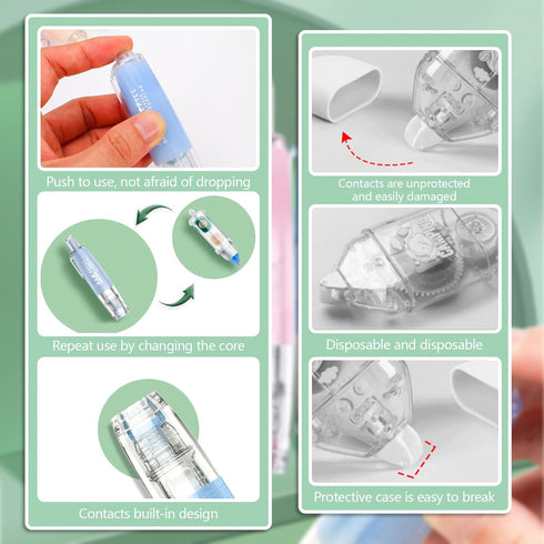 5 Pcs Double Sided Tape Runner Refill 0.23 Inch x 16.40 Ft, Adhesive Tape Roller Refills, Glue Tape Roller Refills for Scrapbooking Card Making Ha...