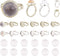 SUNNYCLUE 30Pcs 12mm Adjustable Cabochon Ring Settings with 30Pcs Round Glass Dome Cabochons Blank Finger Rings for DIY Ring Making Jewelry Making...
