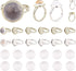 SUNNYCLUE 30Pcs 12mm Adjustable Cabochon Ring Settings with 30Pcs Round Glass Dome Cabochons Blank Finger Rings for DIY Ring Making Jewelry Making...