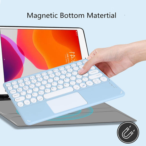 Bluetooth Keyboard,10-inch Wireless Bluetooth Keyboard with Touchpad for iPad Ultra-Slim Small Portable Rechargeable Keyboard with Trackpad for iP...