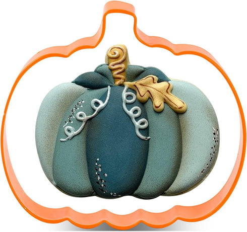 LILIAO 3.4" Pumpkin Cookie Cutter Thanksgiving, Orange Color Coated Stainless Steel...