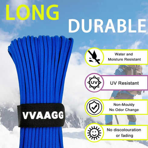 1000lb Utility Cord Rope, 4mm Heavy Duty 12 Strand Nylon Rope for Climbing Camping, Tent, Clothsline, Outdoor Hiking, Fishing, Marine Weatherproof...