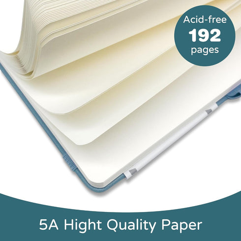 Blank Journal Notebook, A5, 192 Pages 100 GSM Thick Sketch Book for Women Men, Hardcover Leather Unlined Journaling for Work, Notebooks for Writin...