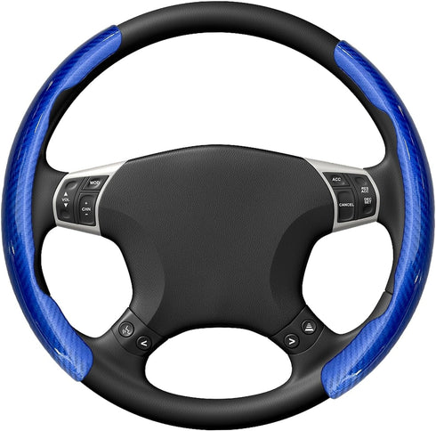 Steering Wheel Cover, Car Carbon Fiber Steering Wheel Cover, Anti-Slip Car Wheel Cover Protector for Man and Women, Auto Interior Accessories Univ...