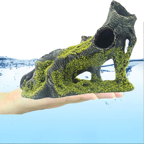 Aquarium Artificial Tree Hole Resin Aquarium Ornament, Resin Tree Stump Branch for Reptile Habitat Decoration, Tree Trunk Fish Tank Decoration Aqu...