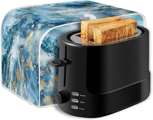 ZDCUSTOM Blue Marble Toaster Cover Dust for Kitchen, Quilted 4 Slice Toaster Appliance Dustproof Fingerprint Protectors and Greasy Protection Anti...