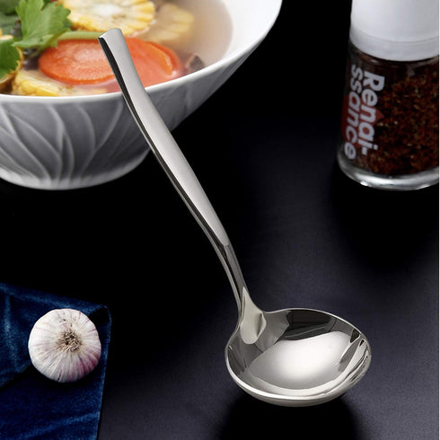 4-Piece Stainless Steel Gravy Soup Spoon, Small Soup Ladle Set...