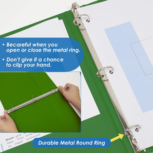 BAZIC 3 Ring Binder 1/2" Economy View Binders Organizer - Green, Round Ring, Hold 100 Sheets Paper, for School Office Home, 1-Count...