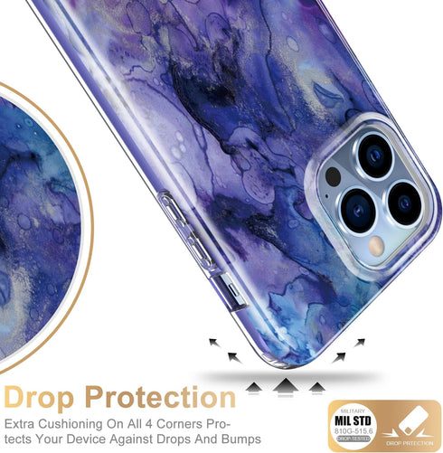 Esdot for iPhone 13 Pro Case with Built-in Screen Protector,Military Grade Rugged Cover with Fashionable Designs for Women Girls,Protective Phone ...