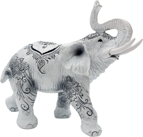 George S. Chen Imports Thai Collectible Statue Figurine Decoration (Trunk up-Thai Elephant, 88246white)...