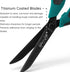 Ashton and Wright - Titanium HD - Heavy Duty Scissors for Office, Home, Kitchen and Craft - 210mm / 8” - Titanium Coated Blades (Teal, Right Hande...