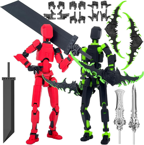 (Assembly Completed) T13 Action Figure Set, Titan 13 Robot Action Figure 3D Printed robo 13 Action Figure Articulated, Dummy 13 Lucky 13 Gift for ...