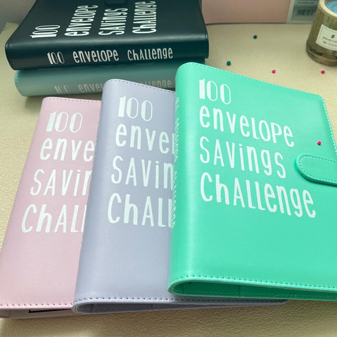 100 Envelope Challenge Binder,A5 Money Saving Binder with Cash Envelopes,Budget Binder for Planning and Saving $5050,Money Savings Challenges Bind...