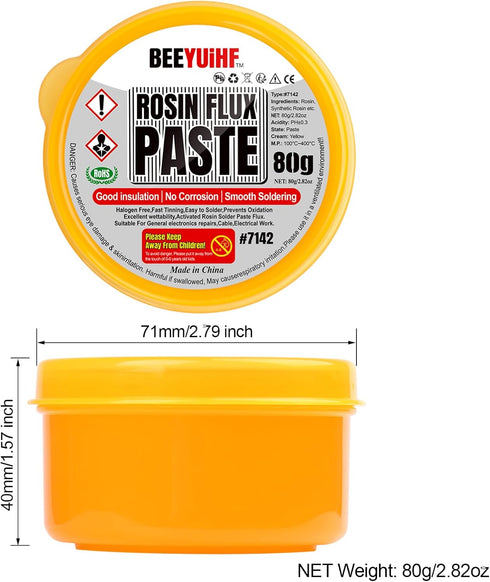 Solder Flux Paste, Lead Free Rosin Soldering Paste Flux for Electronics, SMD Electrical Soldering Flux, for PCB LED IC CPU #7142 (N.W. 2.82oz/80g)...