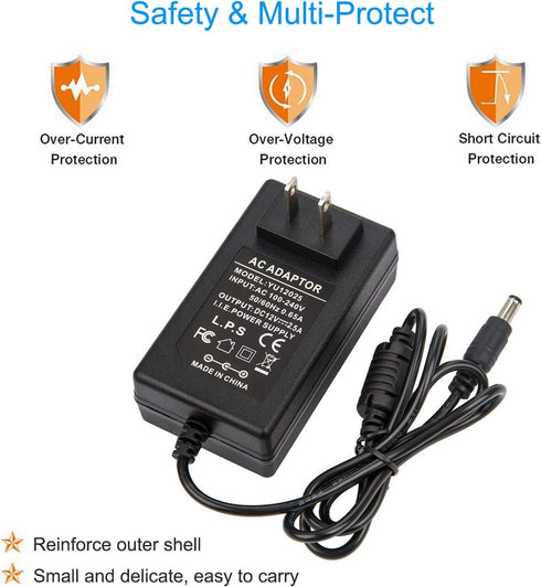 12V 2.5A Power Adapter - COOLM AC 100-240V to DC 12V 2500mA Power Supply Transformer Charger 12V/2.5A for?Analog DVR NVR HVR CCTV Security Camera/...