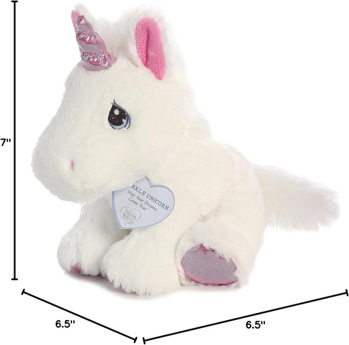 Aurora® Inspirational Precious Moments™ Sparkle Unicorn Stuffed Animal - Cherished Memories - Enduring Comfort - White 8.5 Inches...