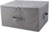 Folding Storage Box with Zip Lid and Handles, Rigid Storage Baskets With Linen Fabric& Plastic Board, Closet Shelf Drawers,Dark Gray, 2 pcs...